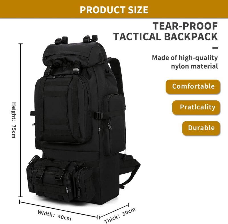 Military Tactical Backpack Detachable Molle Bag Large capacity Rucksack Camping Hiking Backpack for Men Women