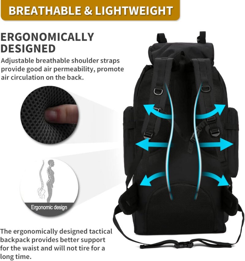 Military Tactical Backpack Detachable Molle Bag Large capacity Rucksack Camping Hiking Backpack for Men Women
