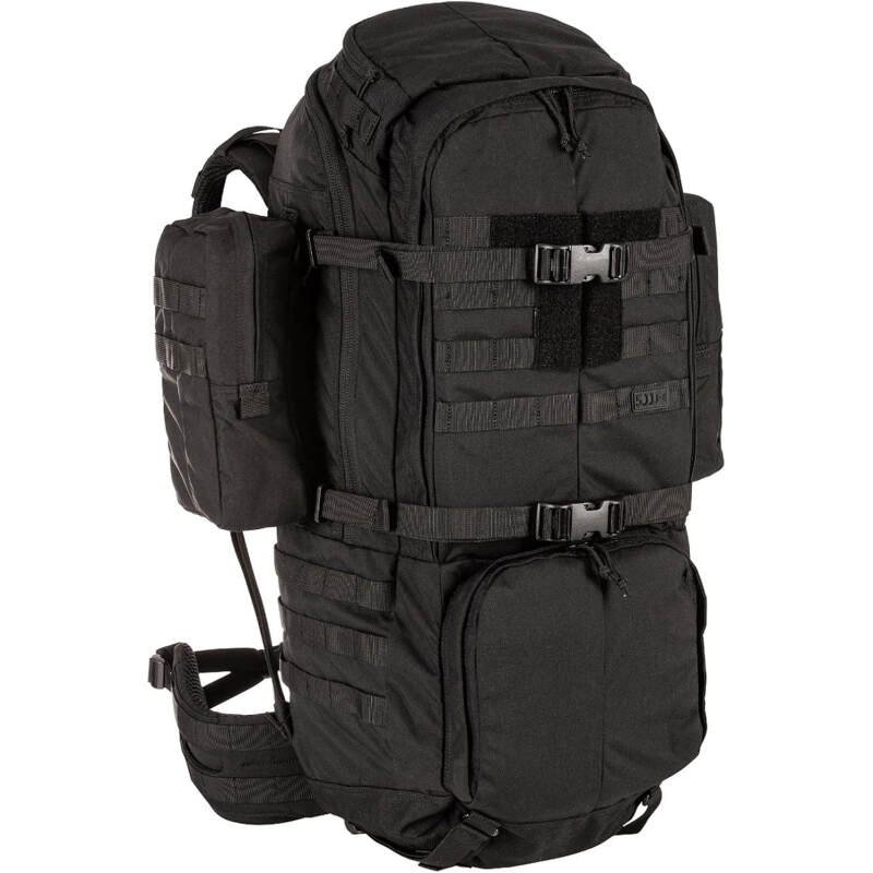 5.11 Tactical Military RUSH100 60L Deployment Backpack, Hydration & Storage Ready, Style 56555, Black, Large/X-Large: 35″-45″ Hip