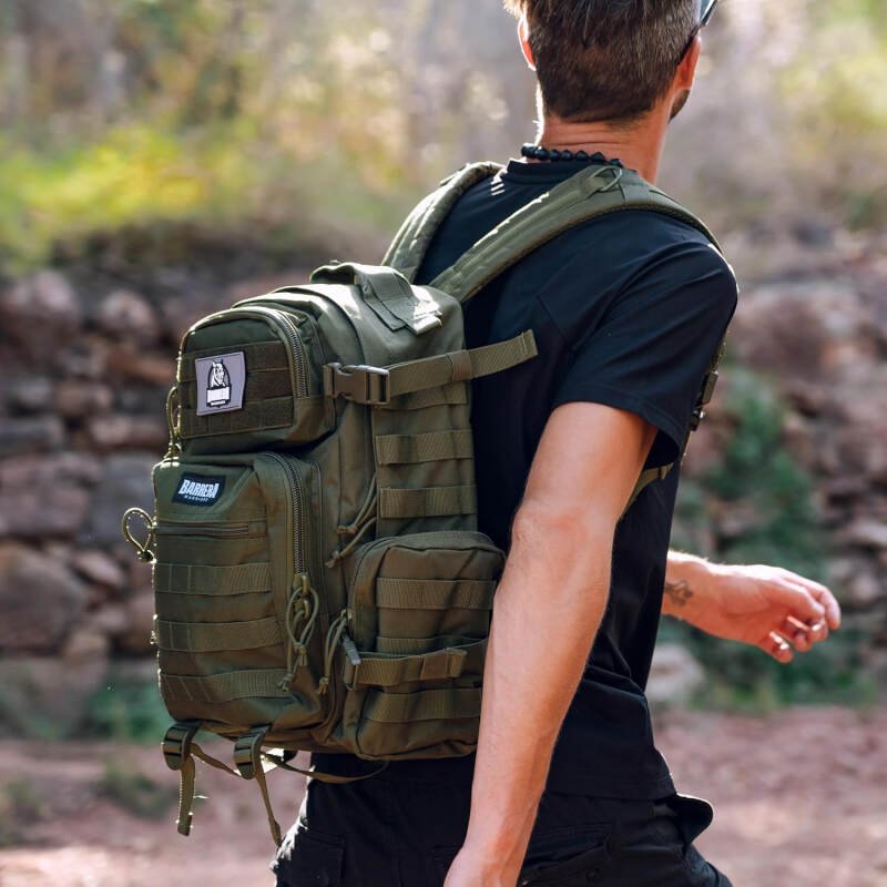 BARRERA warriors- 25l Tactical Backpack -Military Gear- Small travel Backpack Men-Molle Backpack- tactical laptop bag – outdoor backpack – Small assault pack (Army green 25l)