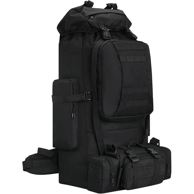 100L Camping Hiking Backpack,Molle military Tactical rucksack backpack,Waterproof Lightweight Hiking Backpack (Black-C)