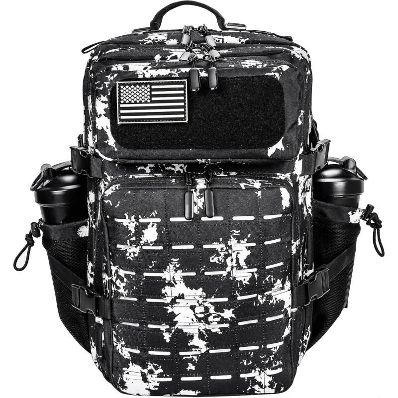 LHI Tactical Military Backpack for Men 25L/45L Large Molle Army Assault Pack 3 Day Hiking Rucksack With Bottle Holder