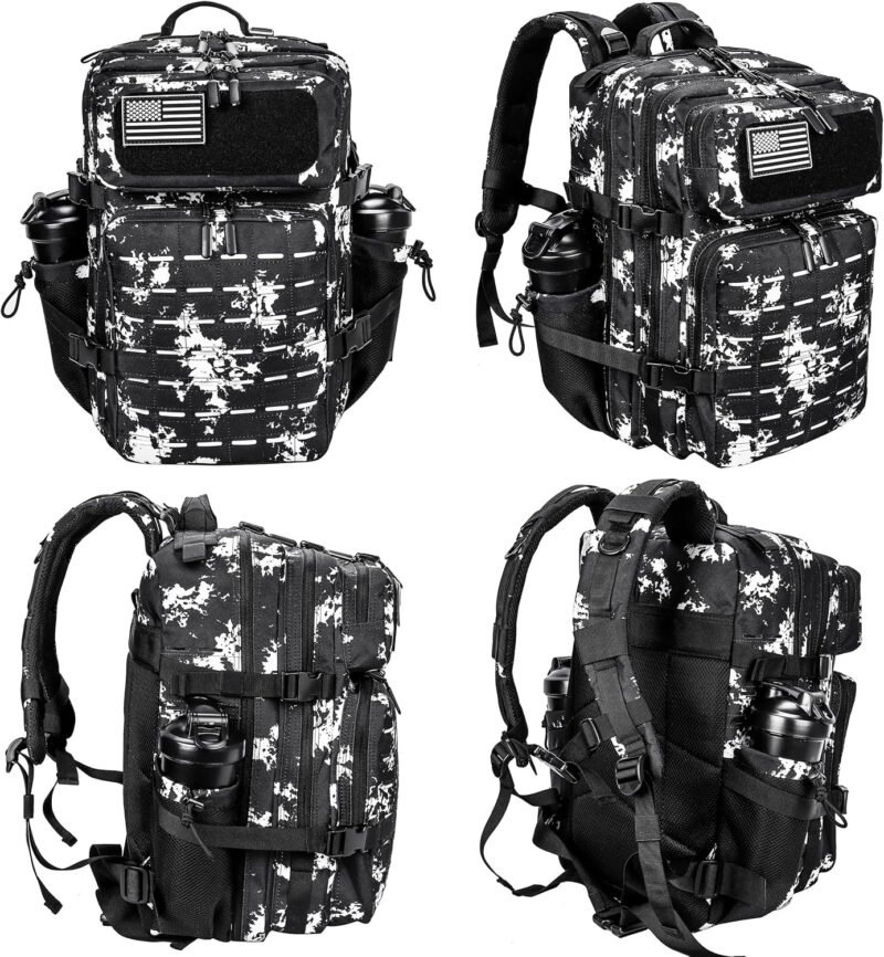 LHI Tactical Military Backpack for Men 25L/45L Large Molle Army Assault Pack 3 Day Hiking Rucksack With Bottle Holder