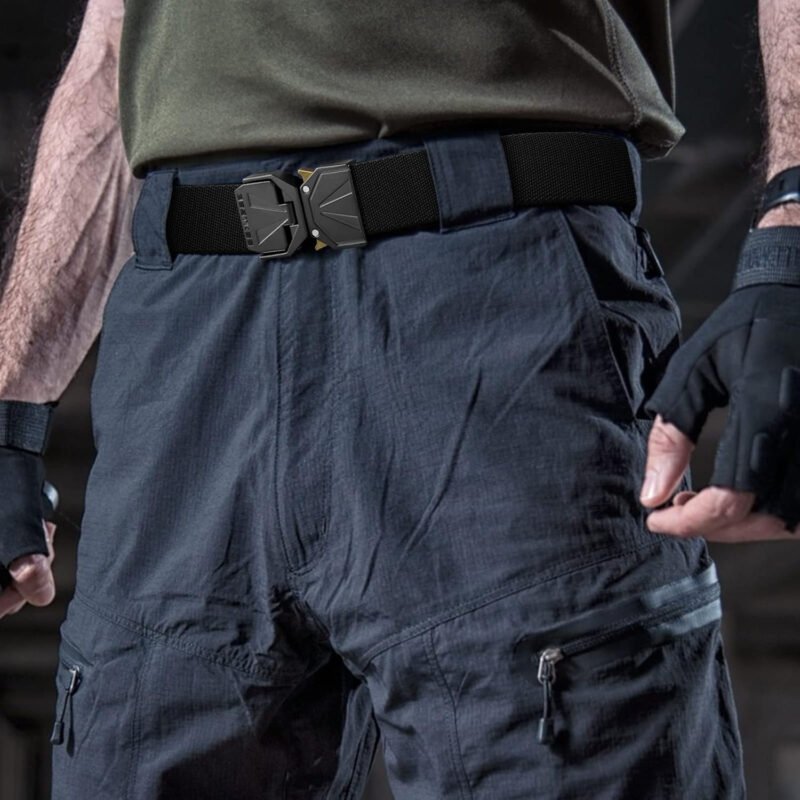 BESTKEE Belt for Men – Tactical Belt Stretch Nylon Work Web Belts Ideal for Gift