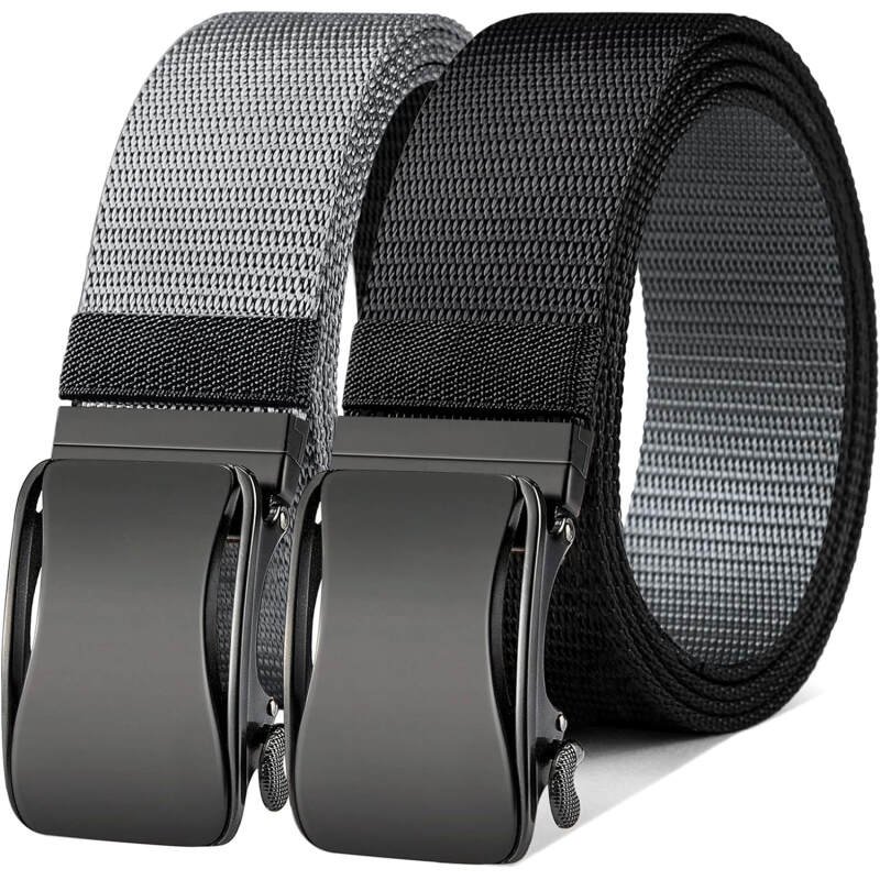 BULLIANT Mens Ratchet Belt Reversible,Web Nylon Casual Belt for Gift Men Golf Hiking Pants Jeans 2 In 1