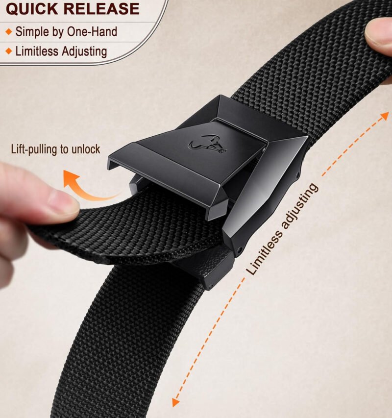 BULLIANT Men Belt 2 Pack,Nylon Web Holster Belt Stretch for Gift Men Outdoor Work Sports Hunting Hiking,Quick Release