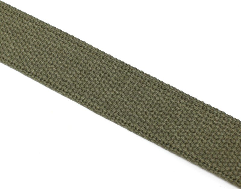 Canvas Web Belt Military Style with Antique Brass Buckle and Tip 50″ Long