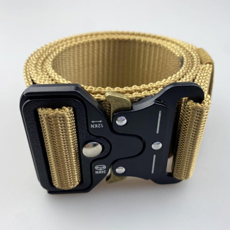 Tactical Belt: Military Style Quick Release Metal Zinc Alloy Buckle Belts – 1.5″ Polyester Web Work Belt