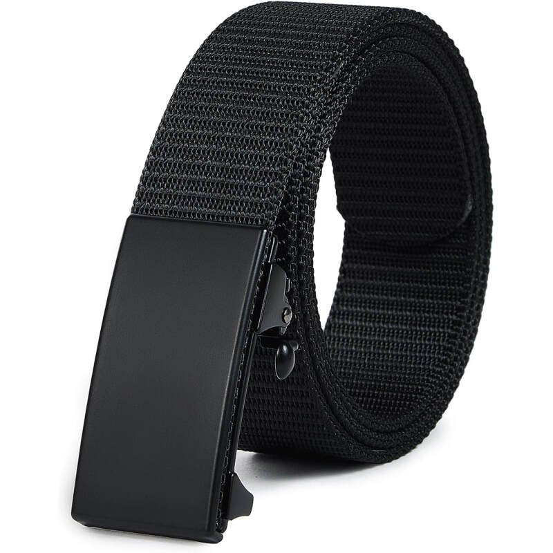 Men’s Ratchet Web Belts,Outdoors Hiking Tactical Belt for Men,Nylon No Holes Golf Belts with Automatic Buckle