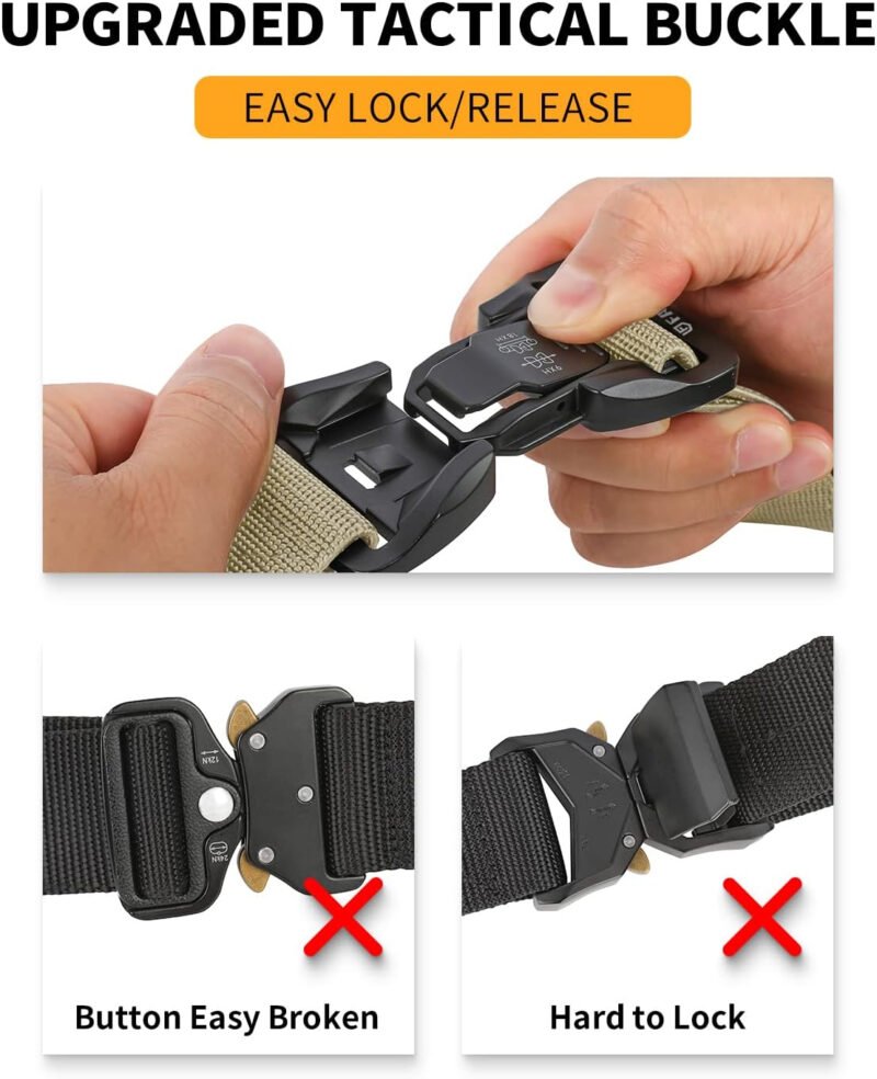 FAIRWIN Men Belt,Quick Release Tactical Belt, Military Work Stretch Nylon Web Belt for Men