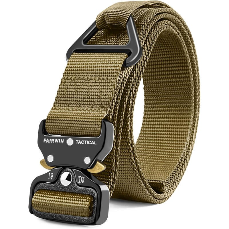 FAIRWIN Men’s Tactical Belt, Rigger Belt, Utility Nylon Web Waist Work Belt for Men with V-ring Quick-Release Buckle