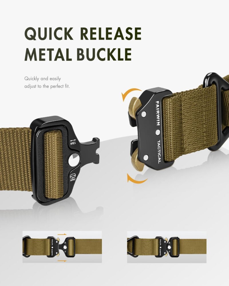 FAIRWIN Men’s Tactical Belt, Rigger Belt, Utility Nylon Web Waist Work Belt for Men with V-ring Quick-Release Buckle