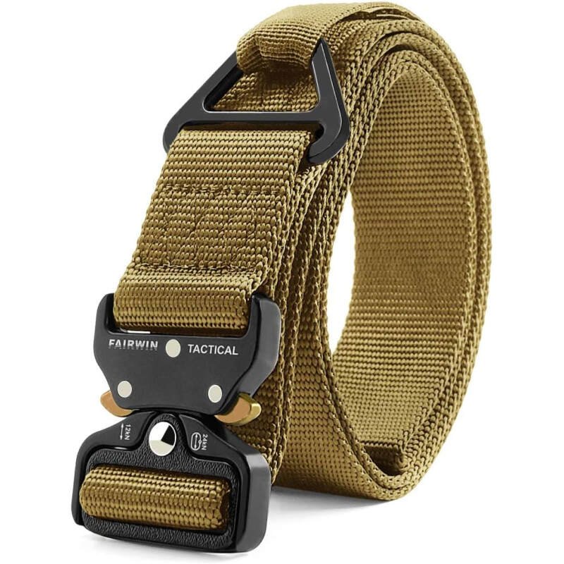 FAIRWIN Tactical Rigger Belt, 1.7 Inches Mens Nylon Webbing Utility Belt with V-ring Heavy-Duty Quick-Release Buckle