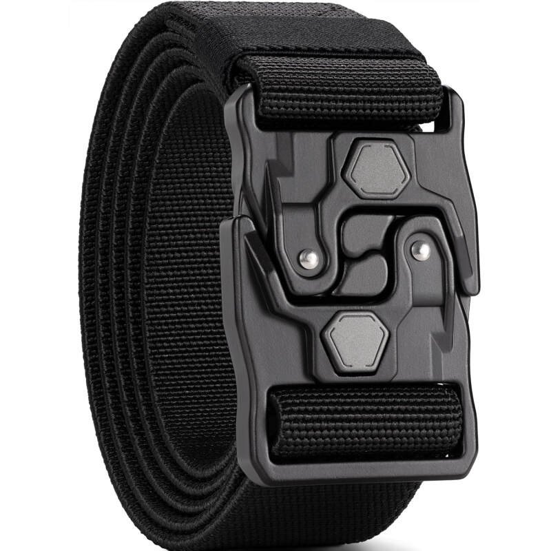 GEIT Tactical Belt,1.5″ Nylon Web Stretch Belt-Military Hiking Rigger Work-Heavy Duty Quick Release Aluminum Buckle