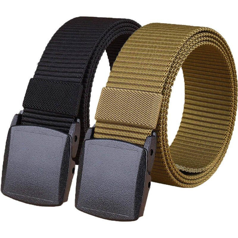 2 Pack/ 3 Pack Military Nylon Belt, 1.25″ Wide No Metal Webbing Tactical Web Belt