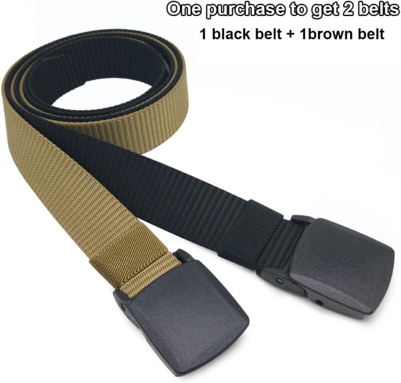 2 Pack/ 3 Pack Military Nylon Belt, 1.25″ Wide No Metal Webbing Tactical Web Belt