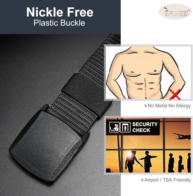 JASGOOD Nylon Canvas Breathable Military Tactical Men Waist Belt With Plastic Buckle