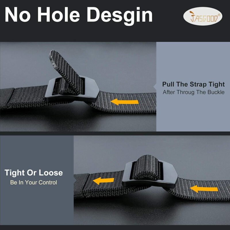JASGOOD Tactical Heavy Duty Reinforced Nylon Belt for Men Adjustable Military Webbing Belt Strap with Metal Buckle