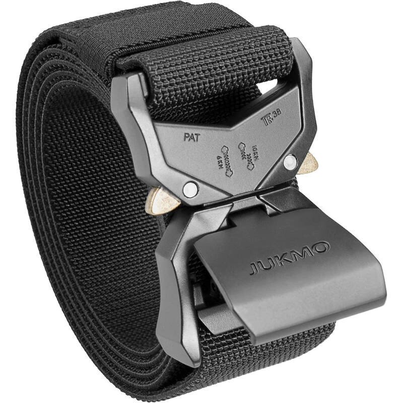 JUKMO Tactical Belt, Military Hiking Rigger 1.5″ Nylon Web Work Belt with Heavy Duty Quick Release Buckle