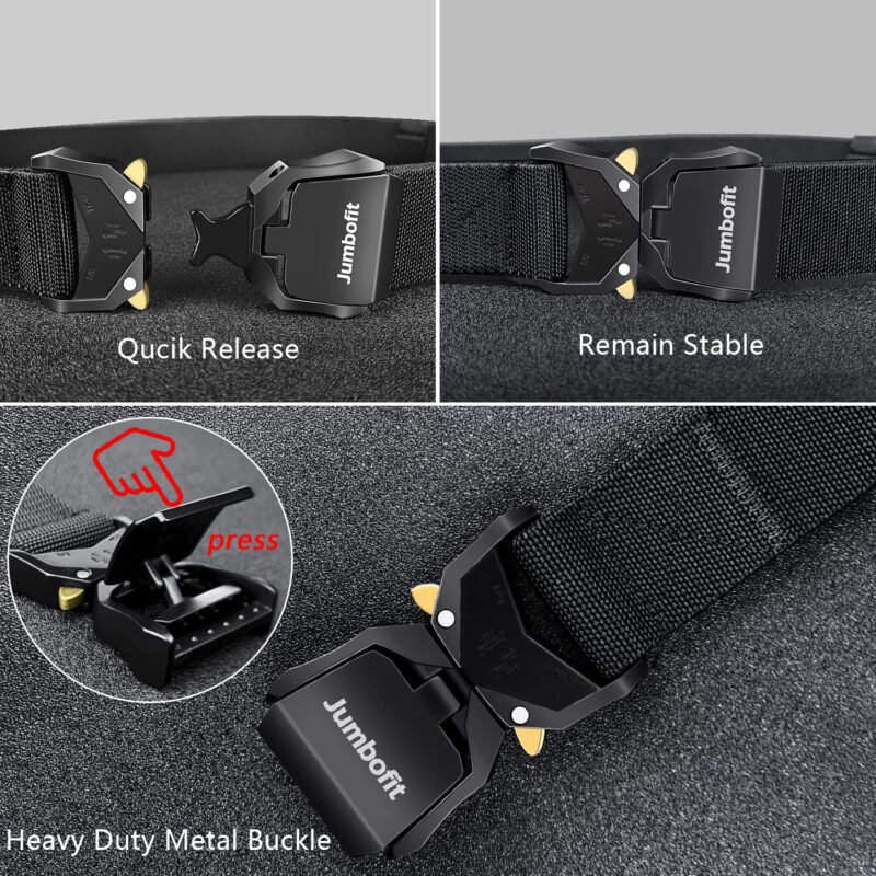 Tactical Belt for Men and Women, Military Work Belt Nylon with Quick-Release Buckle, Gift with Molle Pouch & Clip