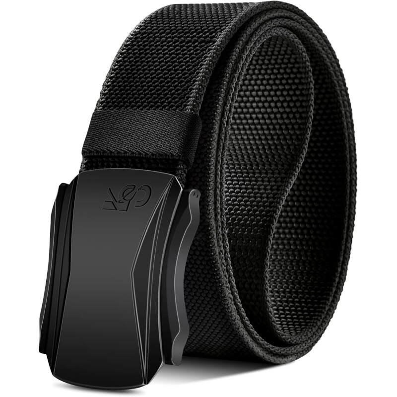 KEMISANT Mens Belt, Military Tactical Stretch Web Nylon Belt For Gift Men Hiking Hunting 1.5″,Cut For Fit