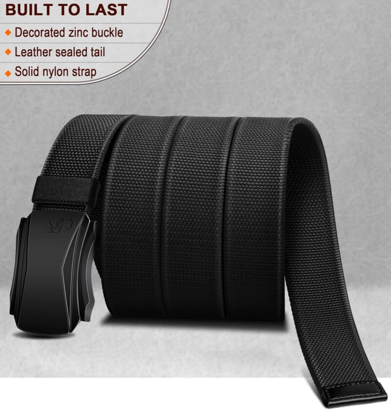 KEMISANT Mens Belt, Military Tactical Stretch Web Nylon Belt For Gift Men Hiking Hunting 1.5″,Cut For Fit