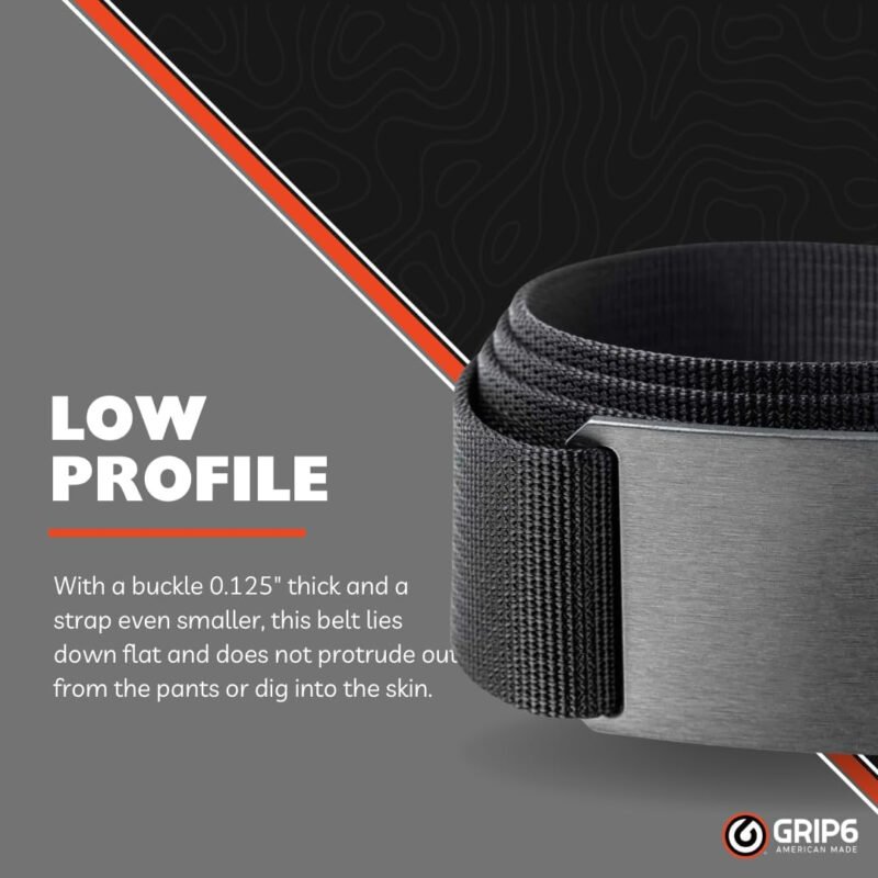 GRIP6 Gunmetal Belt: Durable Belts for Men & Women, Versatile Nylon Tactical Belt for Work, Golf, Casual & Outdoor Use
