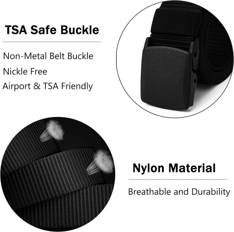 Mile High Life | Nylon Web Belt | Outdoor Military Belt | TSA YKK Safe Buckle Plastic/Metal