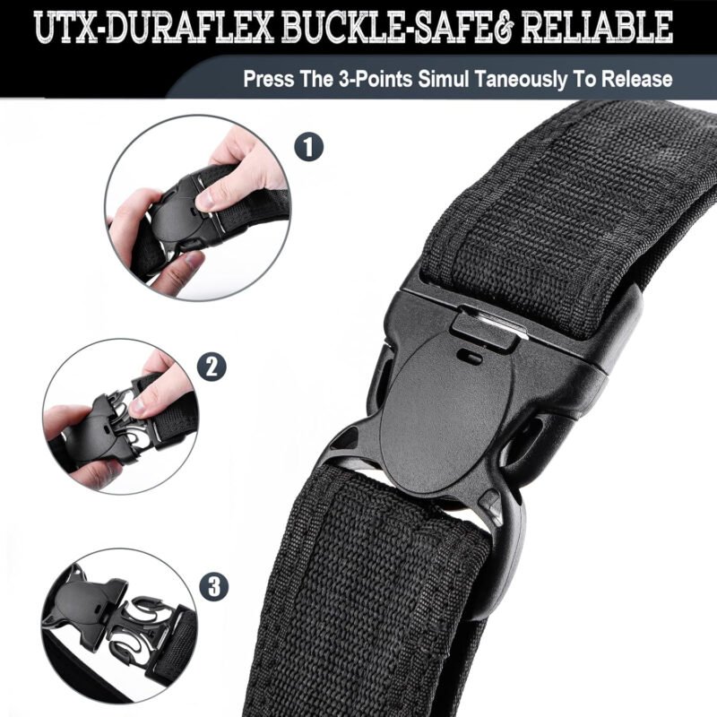 MOZETO Duty Belt, 2″ Police Security Nylon Duty Belts Law Enforcement Officer with 2 Key Holder and 4 Belt Keepers