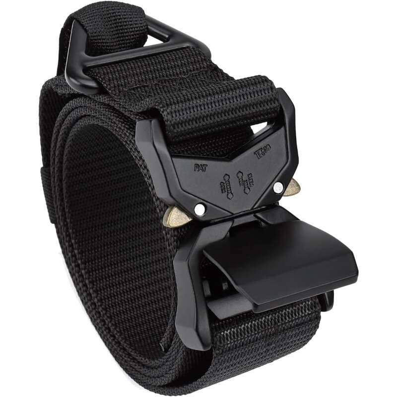 MOZETO Tactical Belt for Men 1.5″ Nylon Combat Work Emt Heavy Duty Belt with Quick Release Talon Buckle