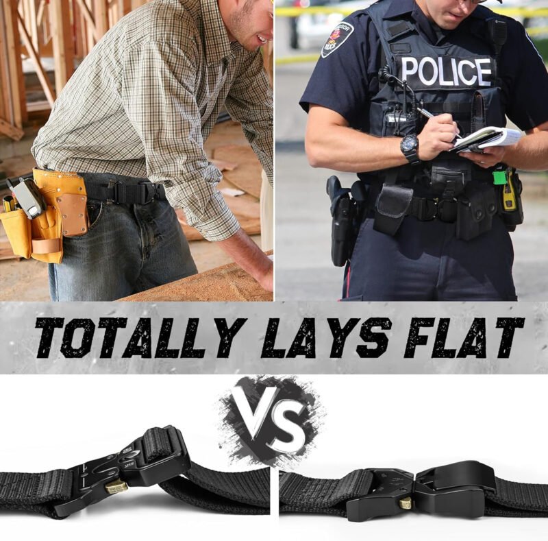 MOZETO Tactical Belt for Men 1.5″ Nylon Combat Work Emt Heavy Duty Belt with Quick Release Talon Buckle