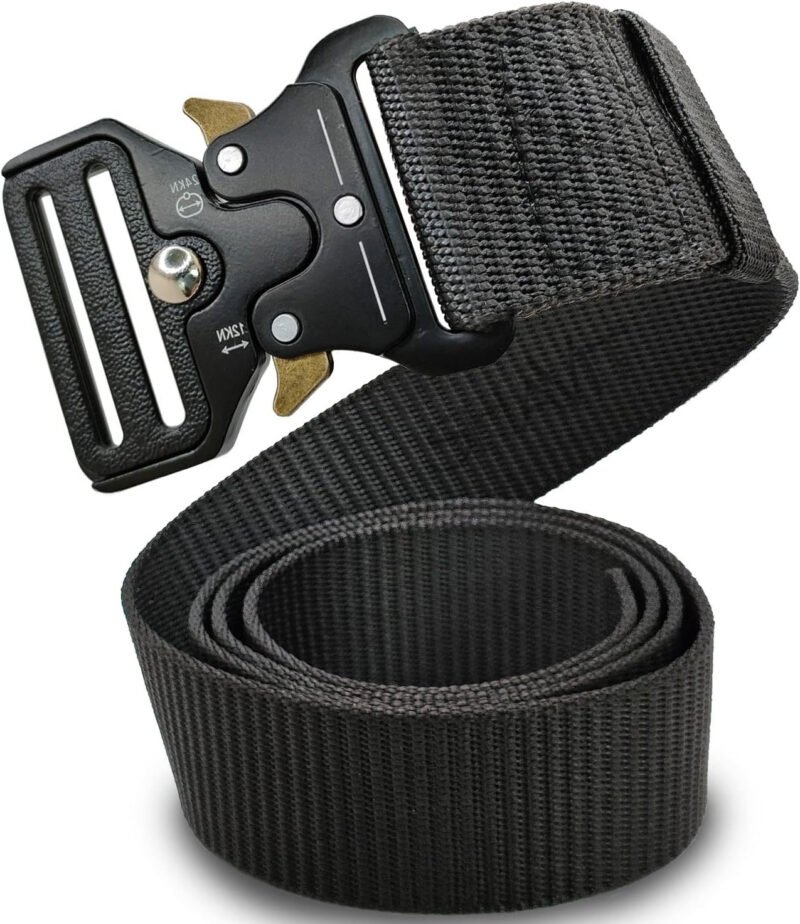 SHAVIT Tactical Belts for Men Military Style Work Hiking Riggers Web Nylon Waistband Belt with Quick Release Metal Buckle