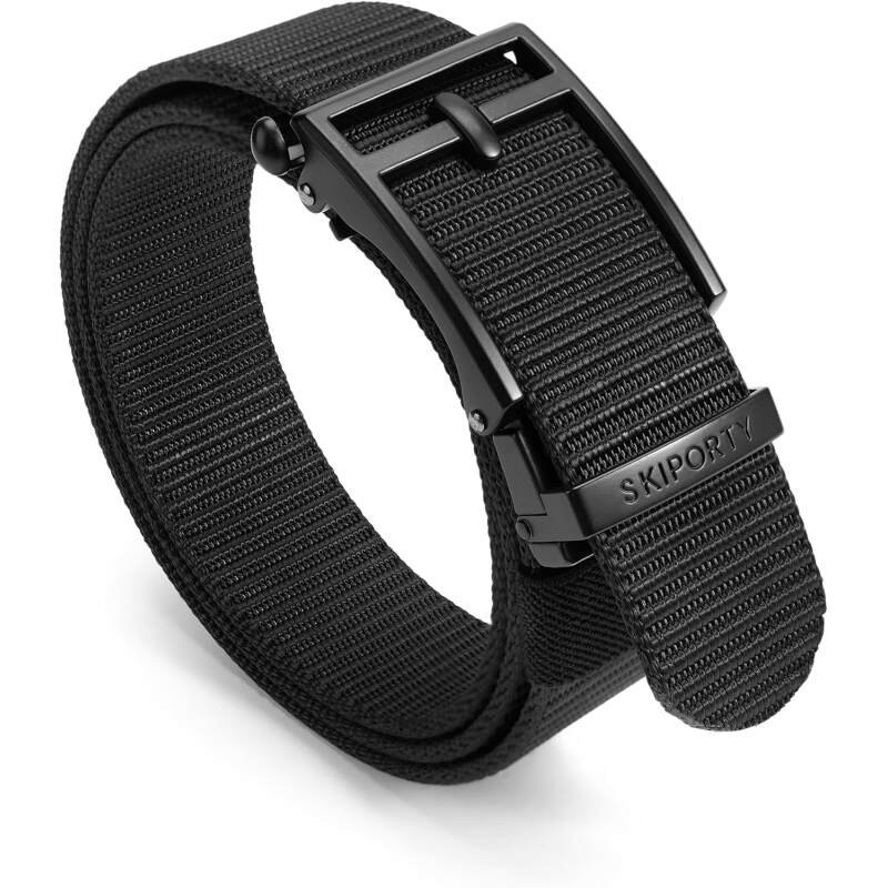 Men’s Ratchet Tactical Belt, Nylon Web Work Belts with Automatic Slide Buckle,Durable Adjustable Golf Belts