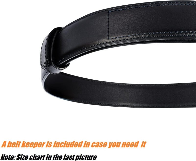 Mechanic Belt Buckleless No Scratch Genuine Leather Belt 1 3/8″ Hook and Loop Technician Movers Work Belt Travel Belt