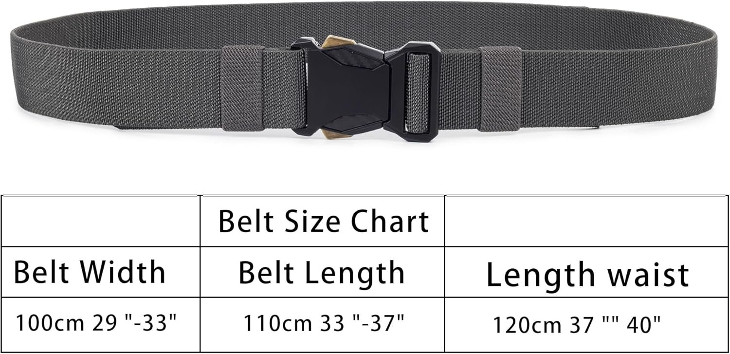 Tactical Belt Men Gun-Belt – Military Hiking Rigger Web Work Belt
