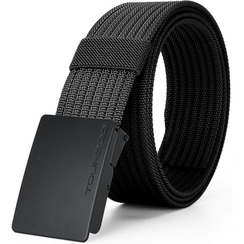 Nylon Military Tactical Belts for Men 1.5″ No Holes Adjustable Webbing Canvas Belt for Hiking, Casual & Outdoor