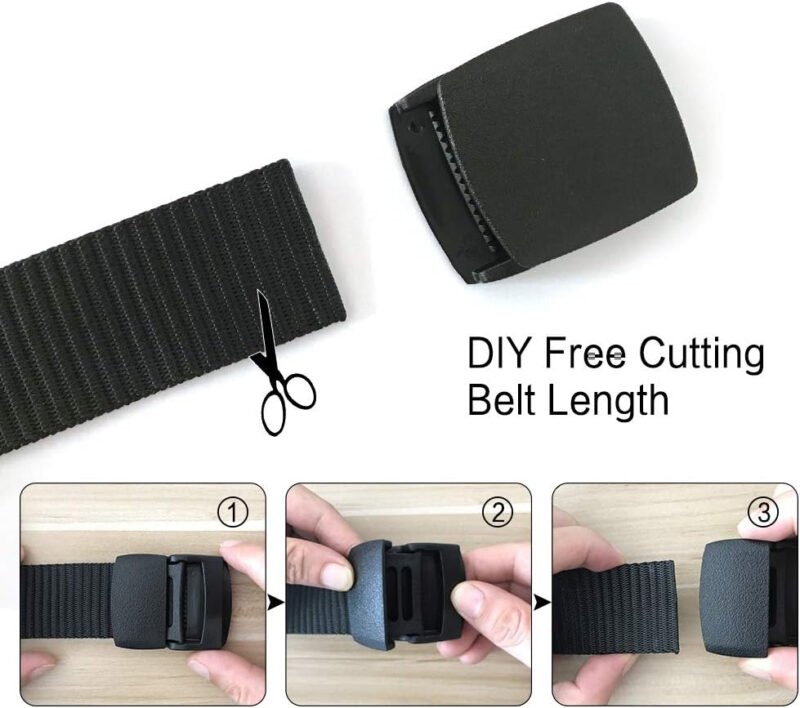 Nylon Belts for Men 1.5inch Military Tactical Belt Adjustable Slide Plastic Buckle Web Canvas Belt Outdoor