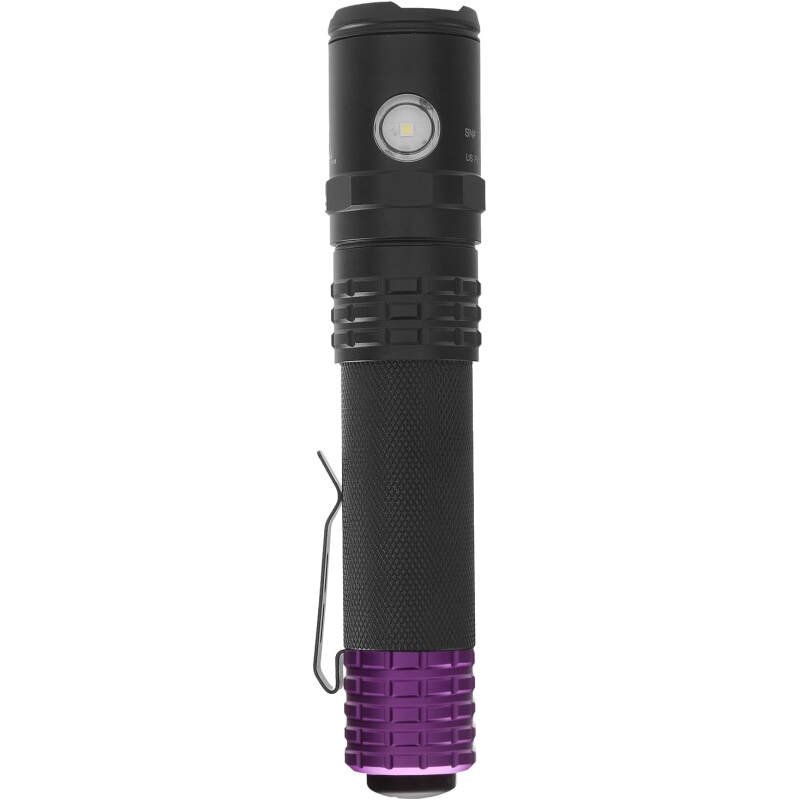 Nightstick Metal USB Dual-Light Tactical Flashlight – UV Spot – White Flood – Li-Ion – Black