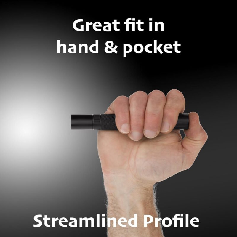 Nightstick Momentary or constant-on MT-120 Mini-TAC Metal LED Flashlight-2 AA, 5.6-Inch, Black