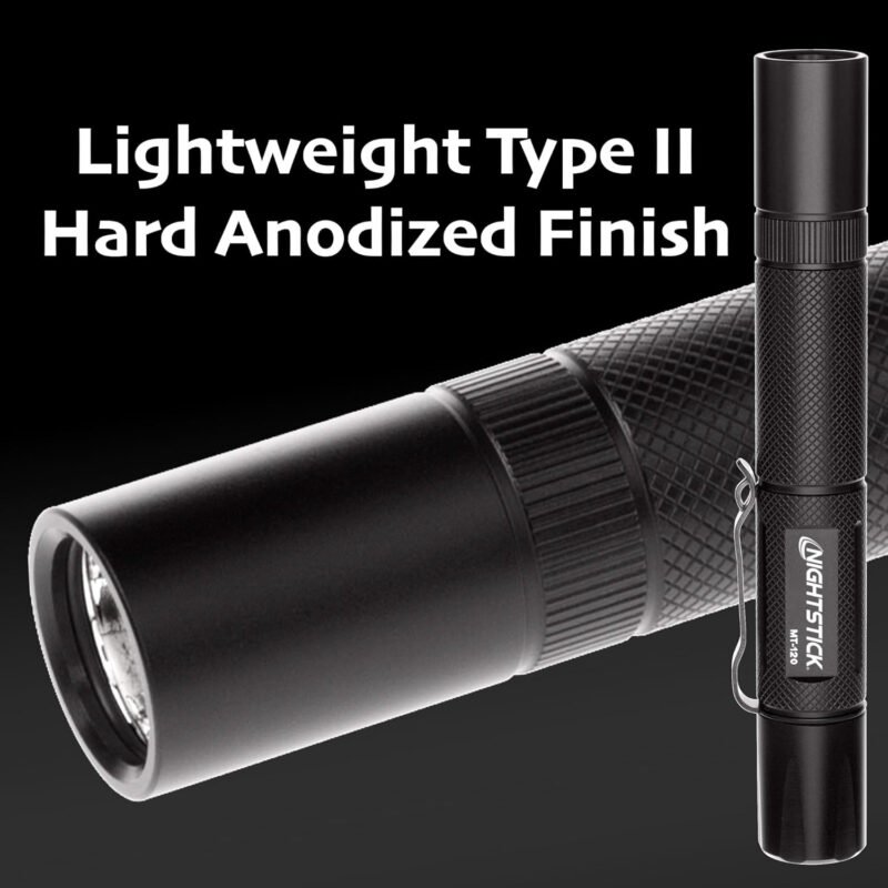 Nightstick Momentary or constant-on MT-120 Mini-TAC Metal LED Flashlight-2 AA, 5.6-Inch, Black