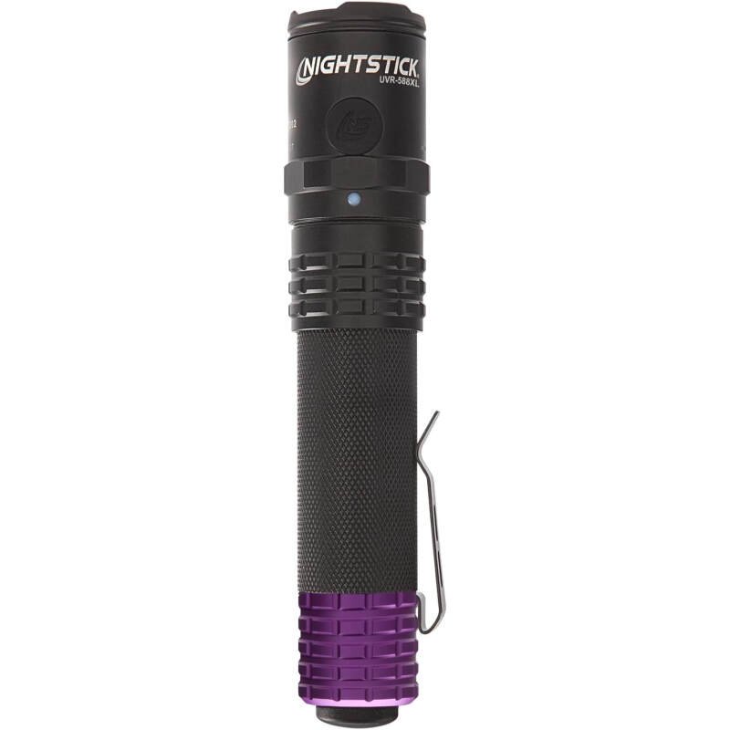 Nightstick Metal USB Dual-Light Tactical Flashlight – UV Spot – White Flood – Li-Ion – Black