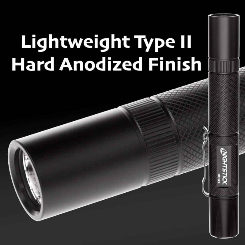 Nightstick Momentary or constant-on MT-120 Mini-TAC Metal LED Flashlight-2 AA, 5.6-Inch, Black
