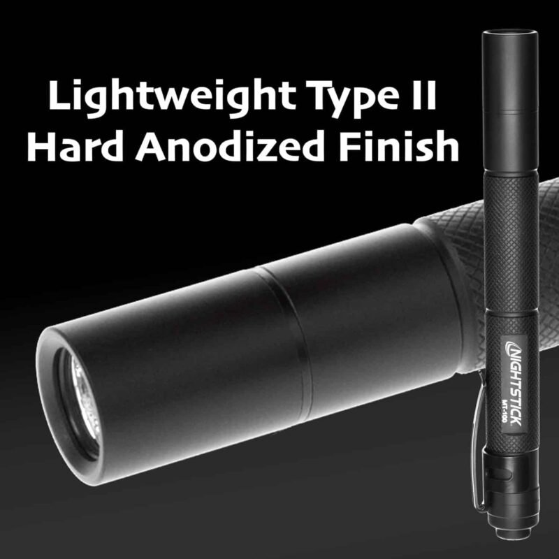 Nightstick MT-100 Mini-TAC Metal LED Flashlight-2 AAA, 5.4-Inch, Black