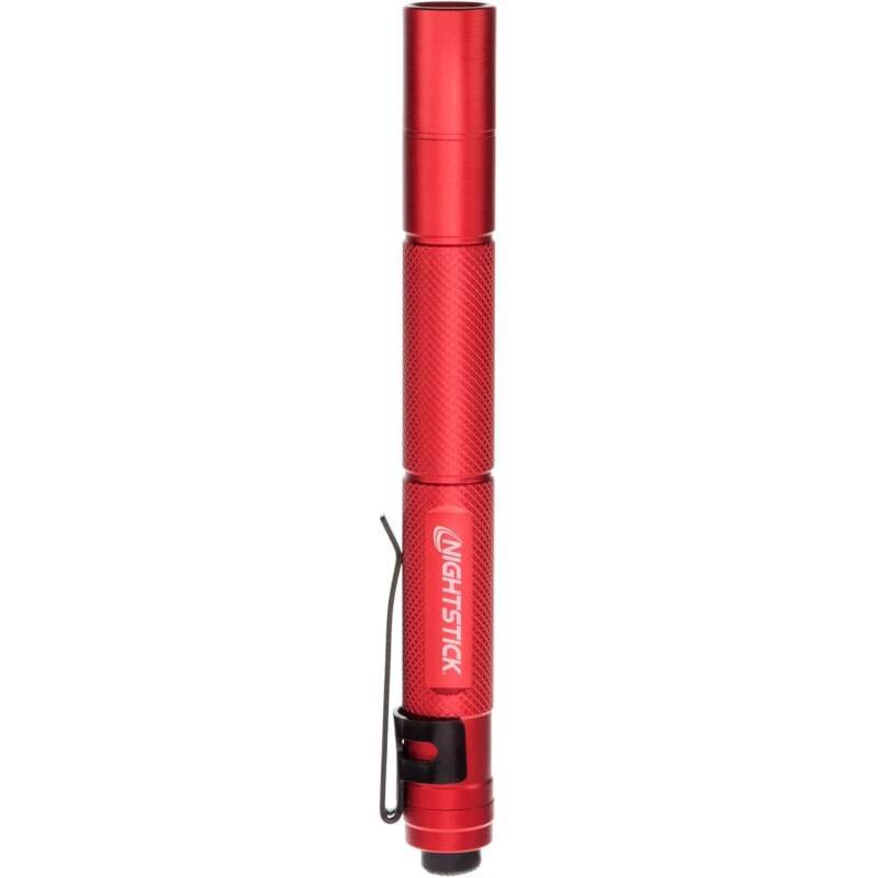 Nightstick MT-100R Mini-TAC Metal LED Flashlight – 2 AAA, 5.4 in (137mm), Red