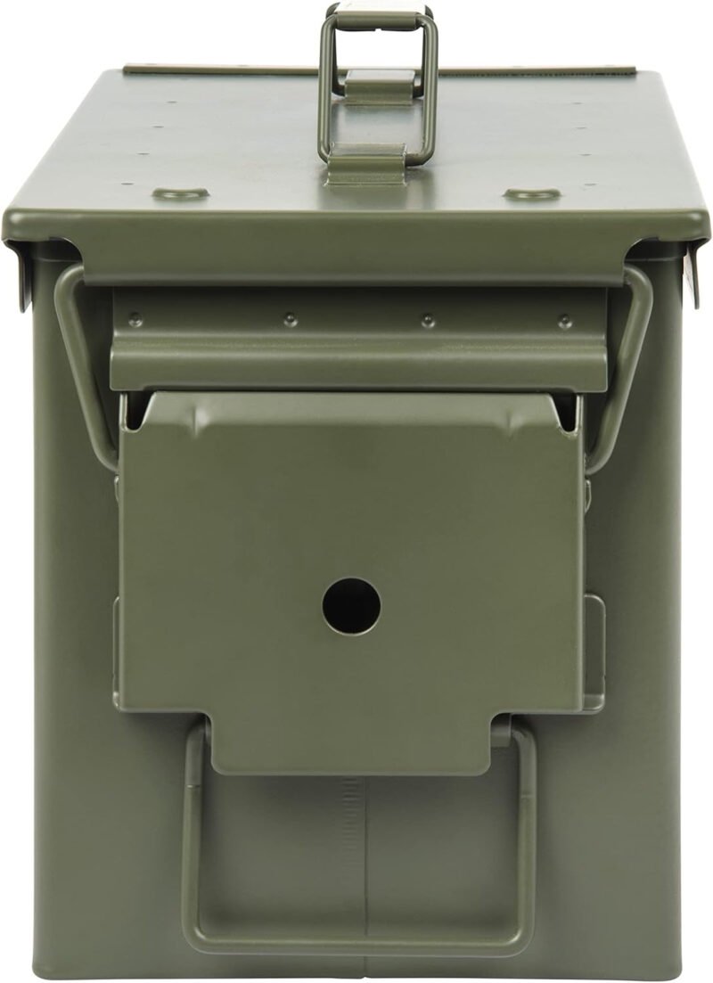 Allen Company Classic Steel Ammo Box, Lockable & Waterproof Lid, 2 Sizes: .30 / .50 Caliber, Army Green