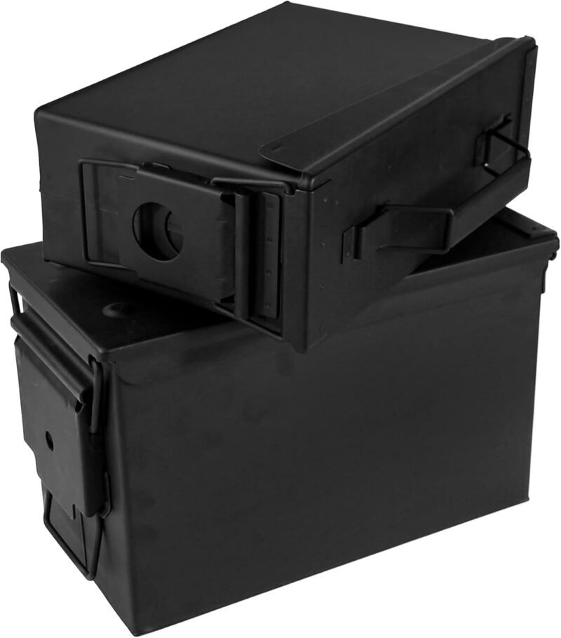 GUGULUZA Metal Ammo Can 30/50 Cal, Lockable Ammo Storage Case, Military Waterproof & Airtight Ammo Containers Box for Shotgun, Rifles, Pistols