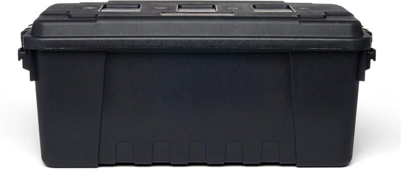 Plano Storage Trunk, Black, Medium, Lockable Storage Box, Airline Approved Sportsman Trunk, Hunting Gear and Ammunition Bin, Heavy-Duty Containers for Camping, 68-Quart