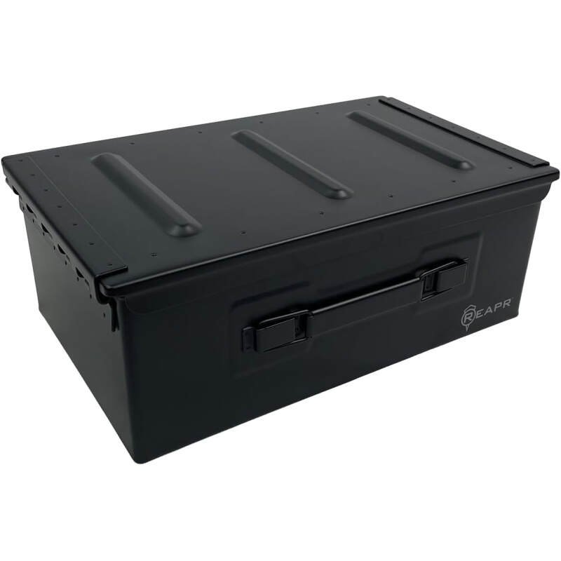 Reapr Heavy Duty Steel Ammo Can, Lockable & Water Resistant Box for any Caliber Ammunition, Airtight Military Storage 30/50 Cal, Durable Utility Box for Pistol, Shotgun, Rifle, Gifts For Him