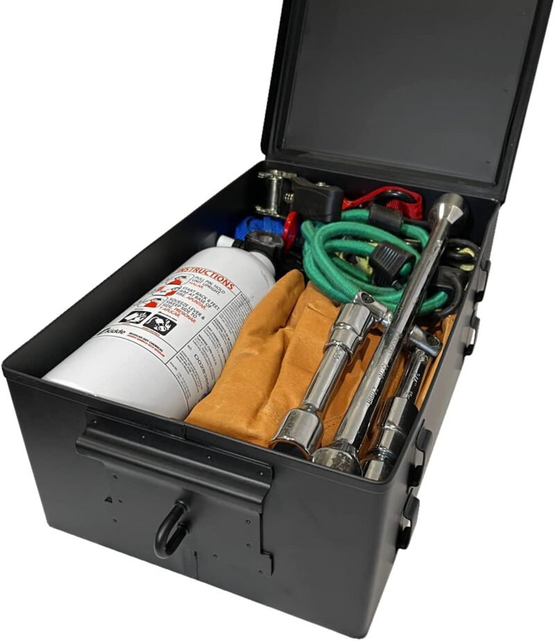 Reapr Heavy Duty Steel Ammo Can, Lockable & Water Resistant Box for any Caliber Ammunition, Airtight Military Storage 30/50 Cal, Durable Utility Box for Pistol, Shotgun, Rifle, Gifts For Him