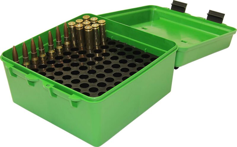 MTM R-100-MAG Deluxe 100 Round Rifle Ammo Box 300 WSM 375 Win Mag 7mm Rem Mag